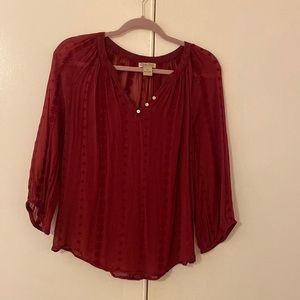 Lucky brand red sheer top